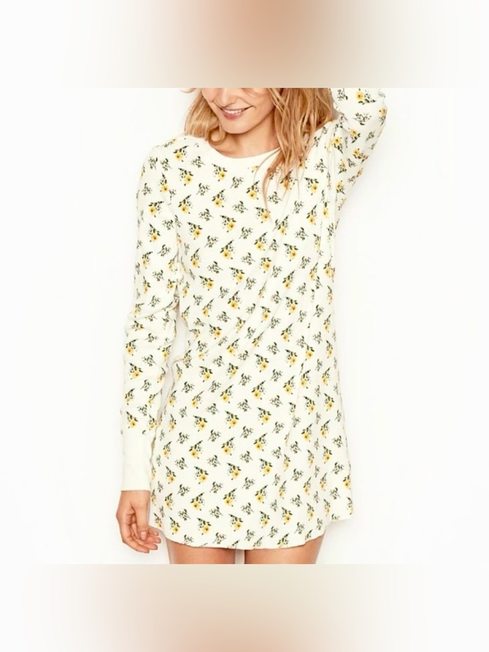 Victoria's Secret Floral Thermal Sleep
Shirt With Crew Neck And Long Sleeves